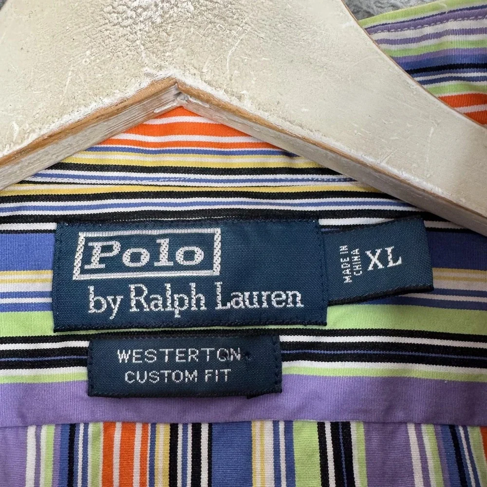 Ralph Lauren Shirt Mens XL Multicolor Stripe Westerton‎ Button Down Pony Logo